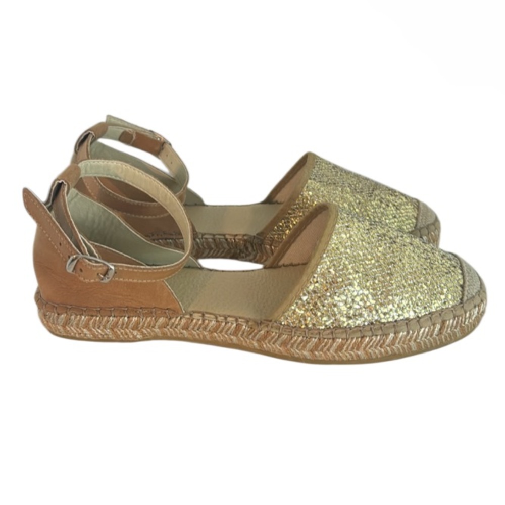 New authentic Andre Assous designer leather espadrilles sandals sz 9 display - Picture 2 of 12